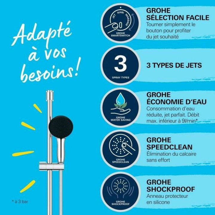 Douchekolom Grohe Vitalio Start 110 Chrome Metaal 16 x 8 x 4 cm