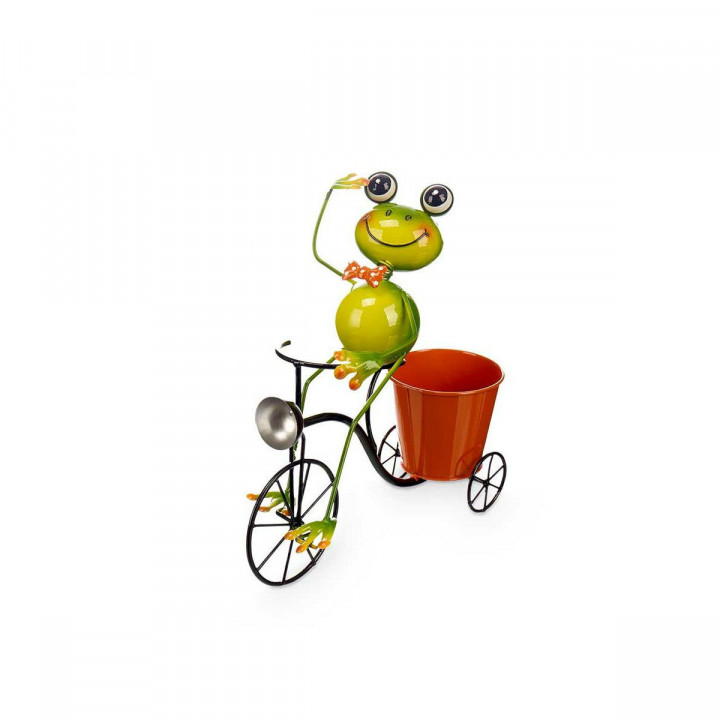 Vaso Ibergarden Giallo Rosso Verde Metallo Bicicletta Rana 31,5 x 32 x 17 cm
