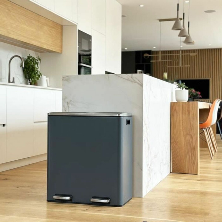 Vuilnisemmer Kitchen Move Grijs Roestvrij staal 60 L