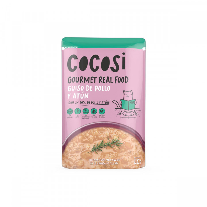 Katzenfutter Cocosi Gourmet Real Food 40 g Thunfisch 12 Stück