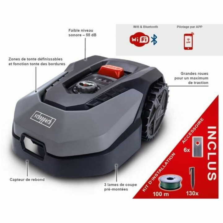 Grasmaaier met batterij Scheppach RoboCut L500