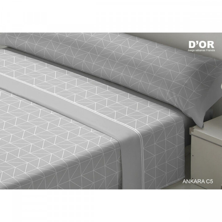 Set beddengoed D'Or ANKARA Grijs Bed van 105 Franela