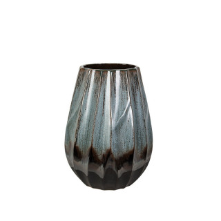 Vase Romimex Bleu Noir Céramique
