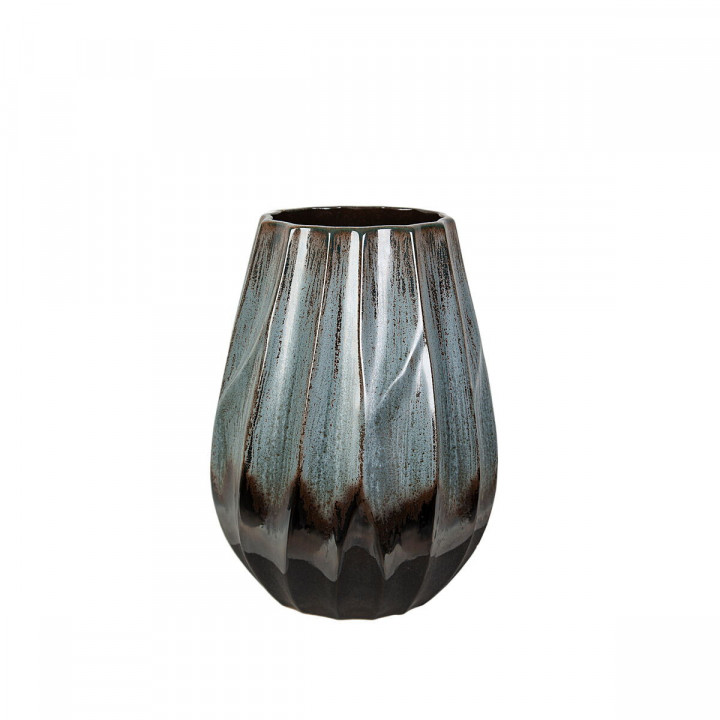 Vase Romimex Blue Black Ceramic