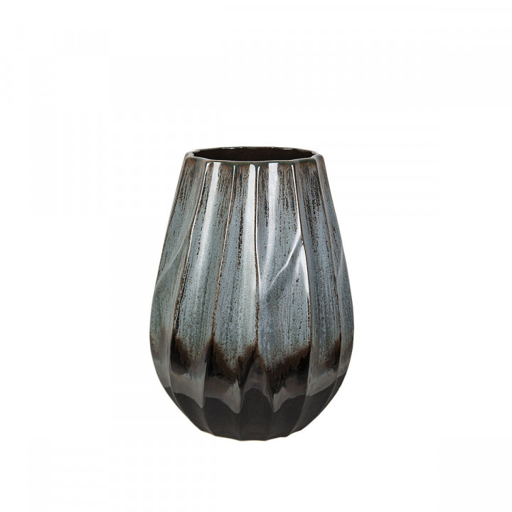 Vase Romimex Blue Black Ceramic