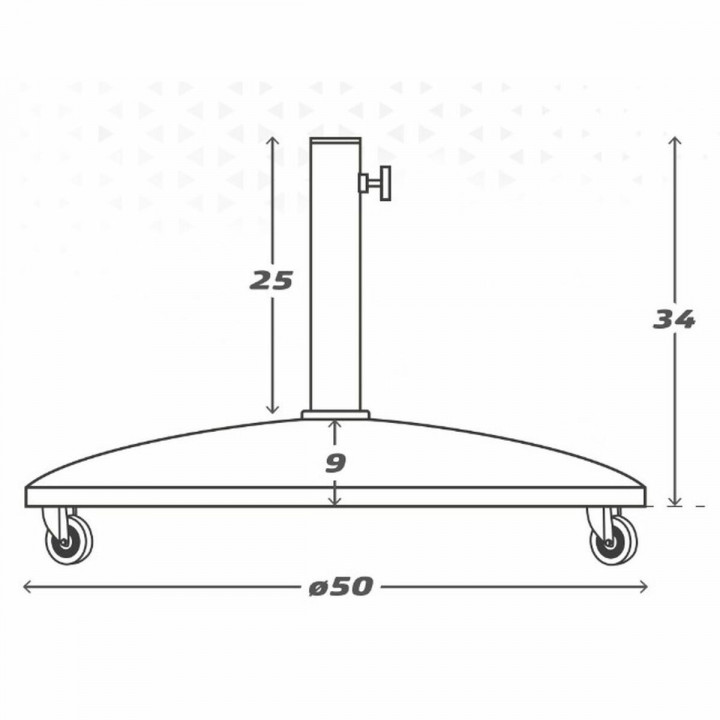 Base for beach umbrella Aktive Black 25 kg With wheels