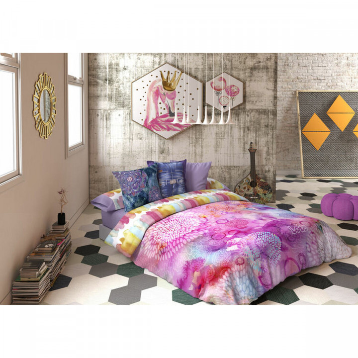 Bettbezug-Set Lois FESTIVAL P. Violett Einzelmatratze 150 x 230 cm 3 Stücke