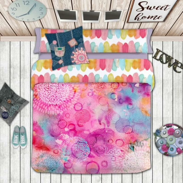 Set di copripiumino Lois FESTIVAL P. Malva Singolo 150 x 230 cm 3 Pezzi