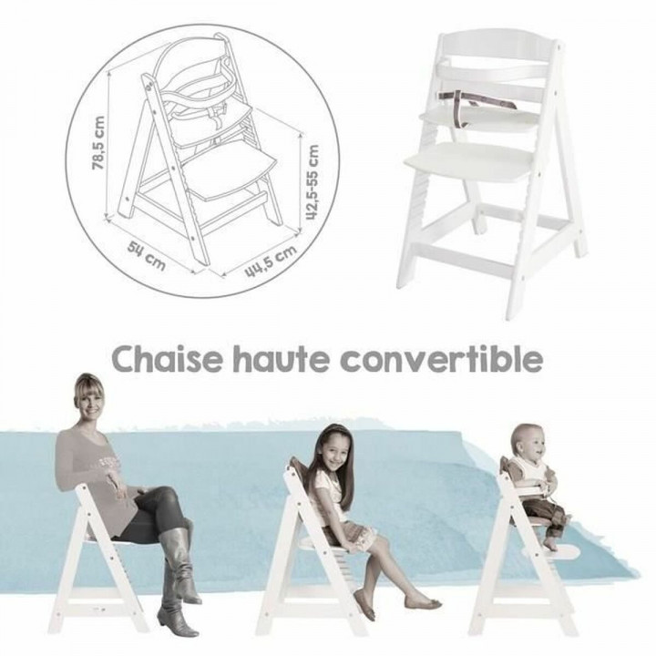 Chaise haute ROBA Blanc Gris