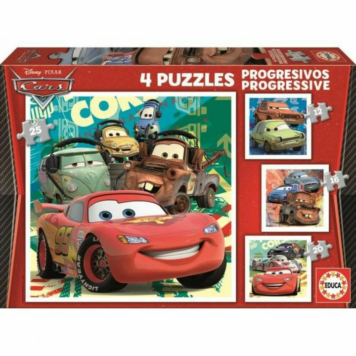 Puzzel Educa Cars (4 Stuks)