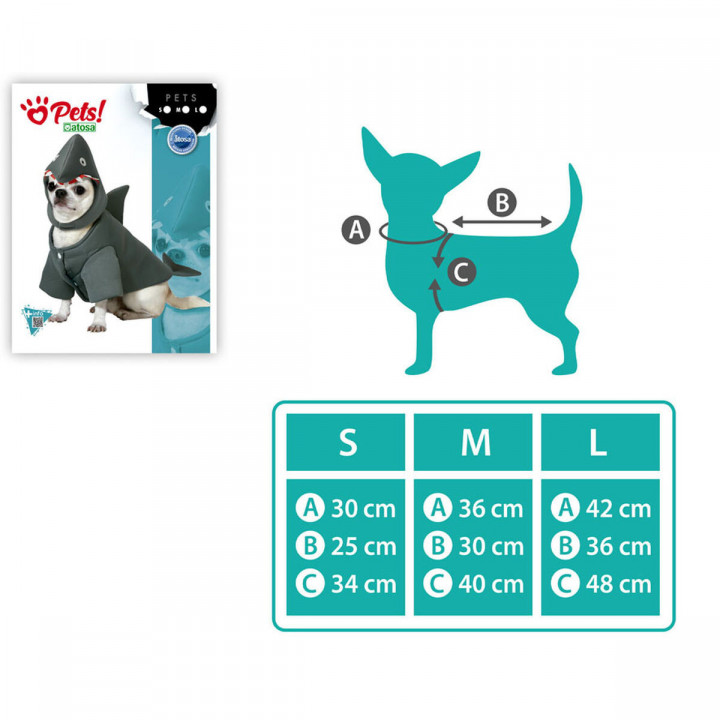 Dog Costume Size M Shark
