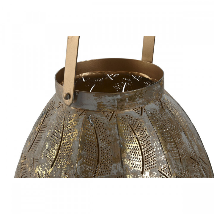 Set di Portacandele Home ESPRIT Dorato Metallo 25 x 25 x 28 cm