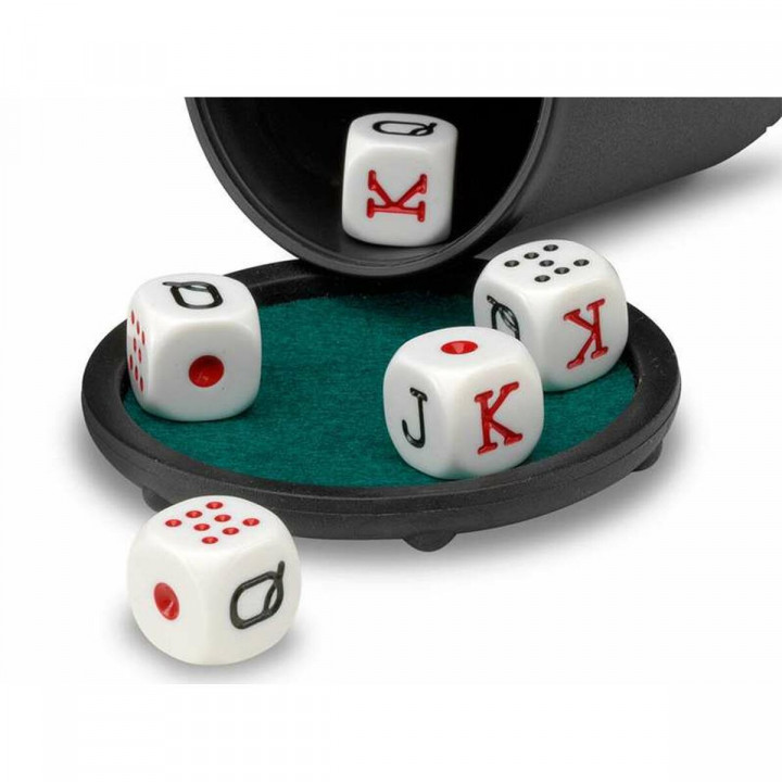 Shaker with Poker Dice Cayro
