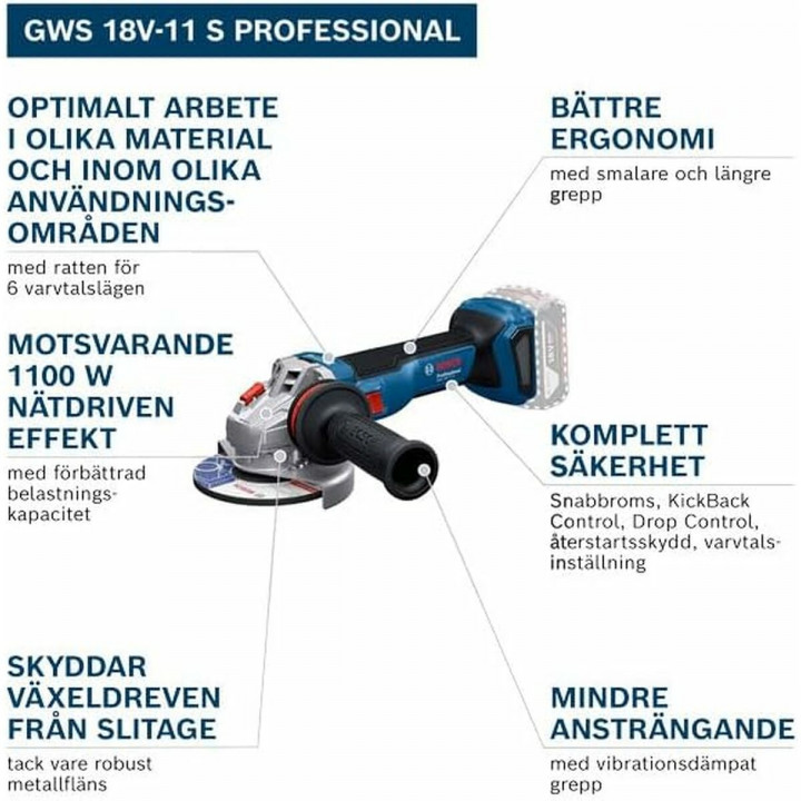 Winkelschleifer BOSCH GWS 18V-11 1100 W