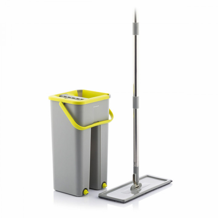 Wringbare mop met emmer met twee compartimenten Klirimop InnovaGoods Grijs (Refurbished B)