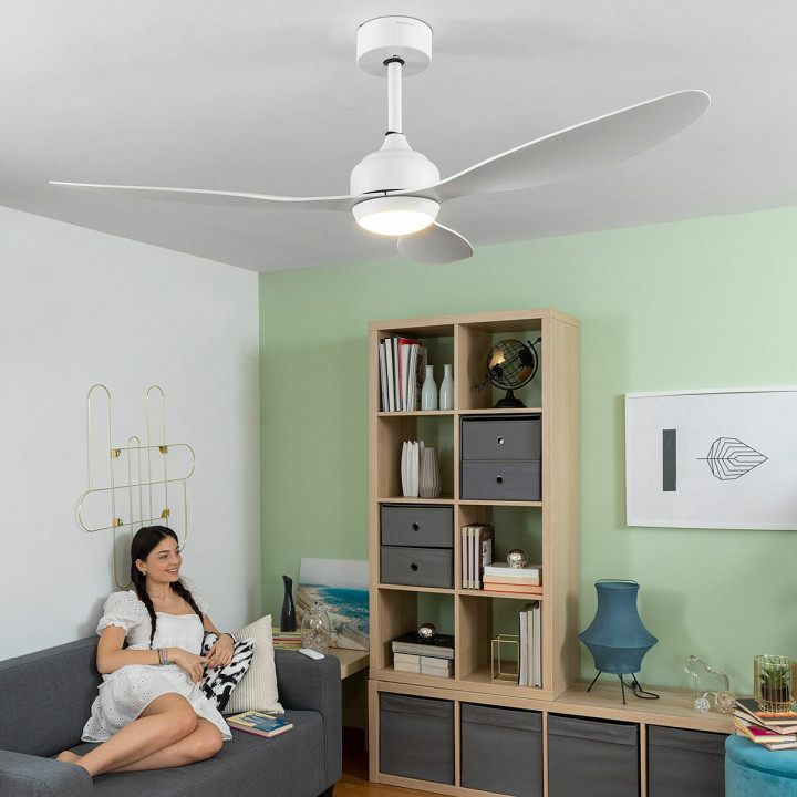 Ceiling Fan with Light Flaled InnovaGoods White 36 W 52" Ø132 cm (Refurbished A)