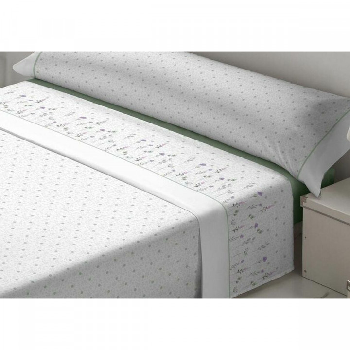 Set beddengoed Tejidos Reina Nicola Wit Groen Bed van 160