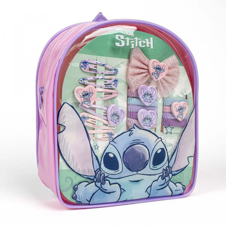 Children's Backpack with Hair Accessories Stitch Multicolour