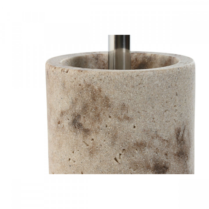 Toilettenbürste Home ESPRIT Creme Silberfarben Harz Aluminium Polyäthylen 10,5 x 10,5 x 37 cm