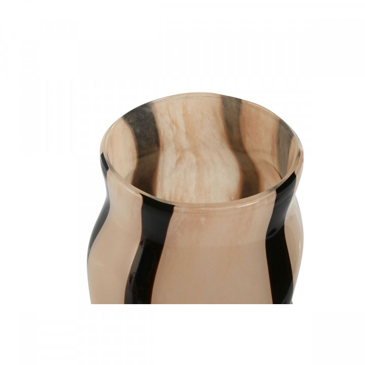 Vaso Home ESPRIT Nero Crema Cristallo Moderno 15 x 15 x 29,2 cm