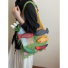 Bag Tote Bag Large Capacity Retro Tassel Splicing Design Literary Versatile Wool Knitted Bag Single Shoulder Bag