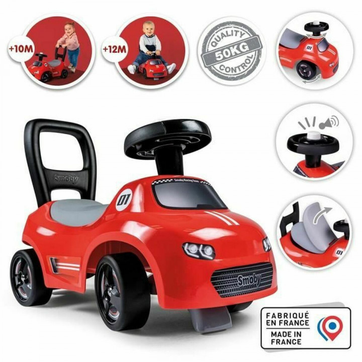 Tricycle Smoby Noir Rouge 2 en 1