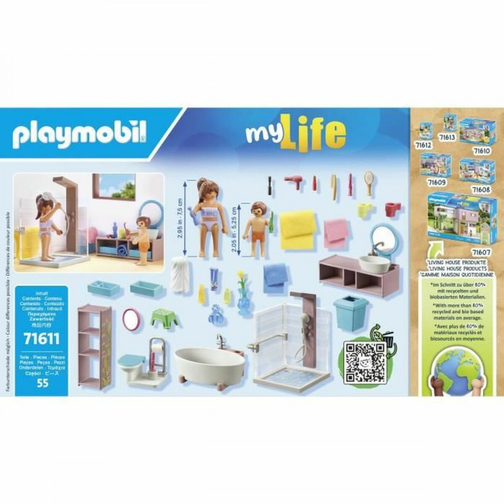 Playset Playmobil 71611 - Bathroom bathtub 55 Onderdelen