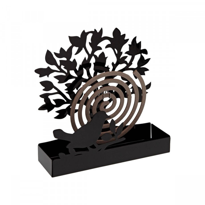 Support for mosquito coils Versa Black Metal 5 x 17 x 17 cm Tree