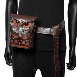 Medieval Colored Studded PU Leather Womens Shoulder Bag Medieval Steampunk Owl MINI Satchel