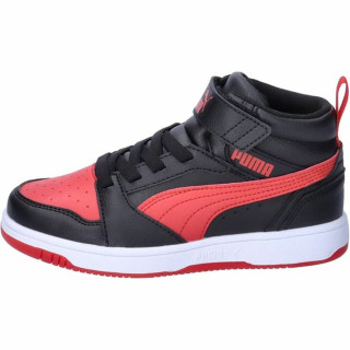 Chaussures de Sport pour Enfants Puma Rebound V6 Mid Noir Rouge