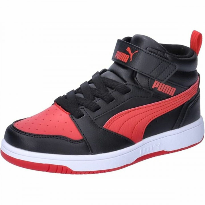 Scarpe Sportive per Bambini Puma Rebound V6 Mid Nero Rosso