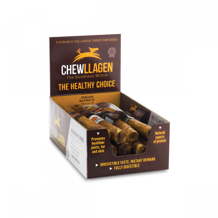 Snack pour chiens Chewllagen Veau Viande de bœuf (15 Unités)