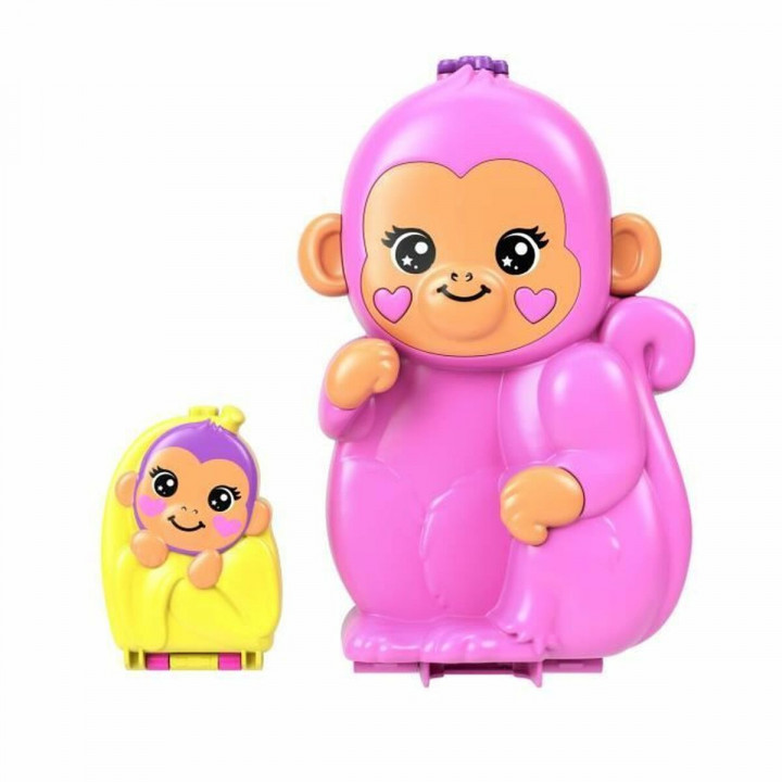 Babypop met Accessoires Polly Pocket Mommy Monkey and Baby