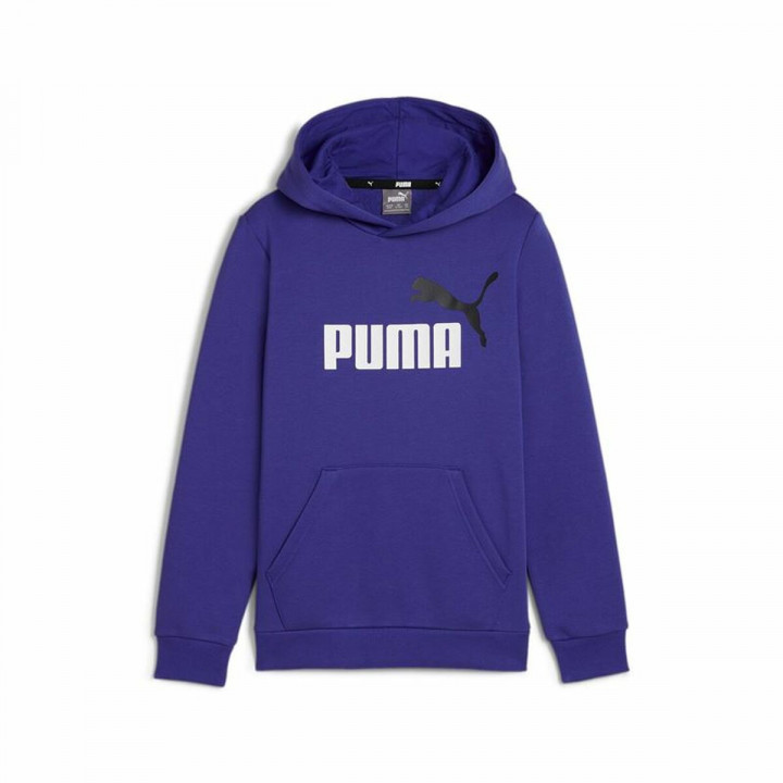 Jungen Sweater mit Kapuze Puma Essentials+ 2 Col Big Logo Blau