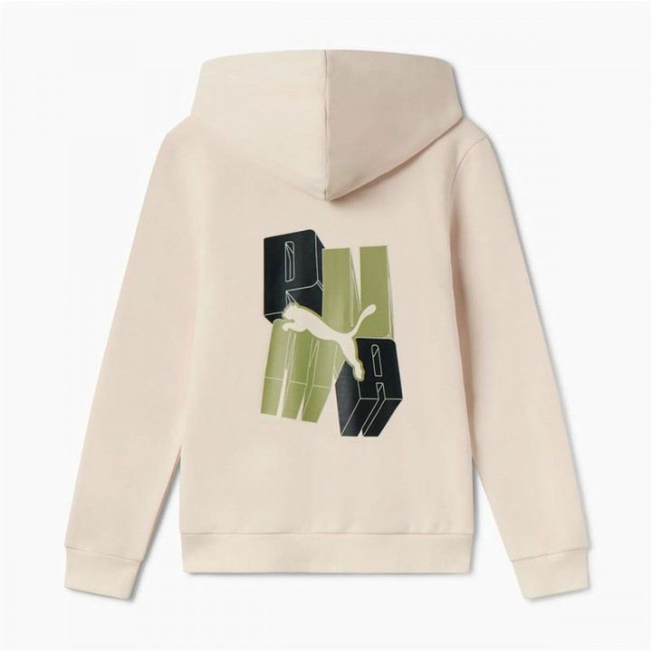 Jas Kinderen Puma Essentials+ Graphic Hoodie Fz Beige