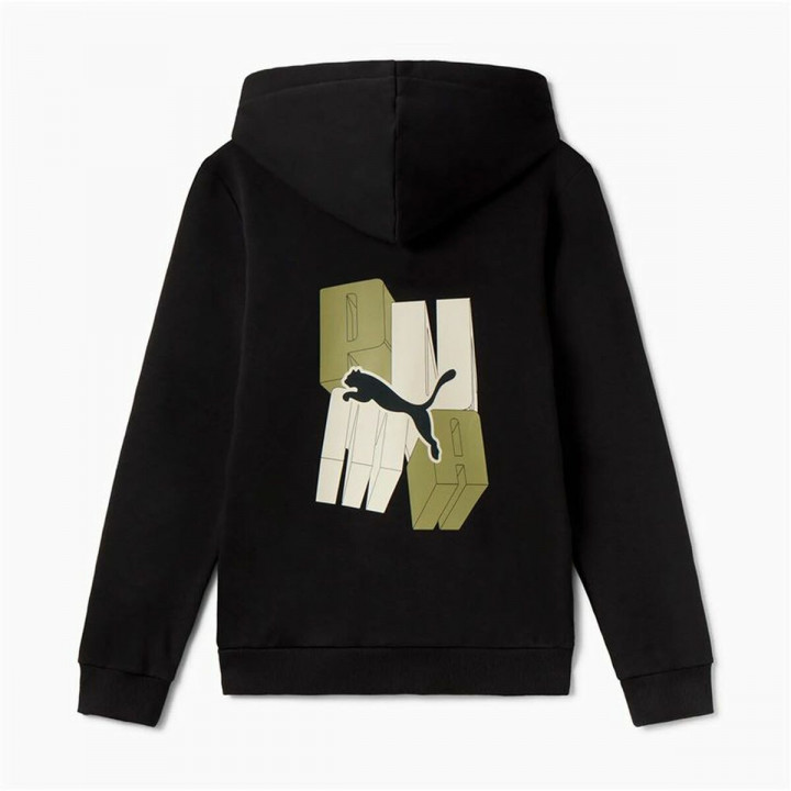 Jas Kinderen Puma Essentials+ Graphic Hoodie Fz Zwart