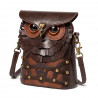 Medieval Colored Studded PU Leather Womens Shoulder Bag Medieval Steampunk Owl MINI Satchel