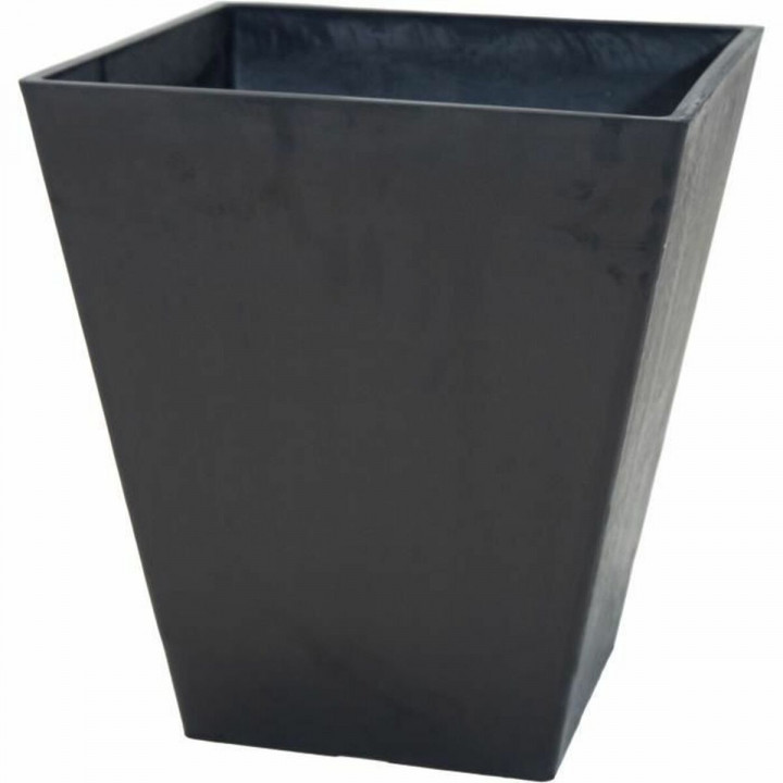 Vaso Mega Collections Ecostone Square Nero noir Plastica Riciclato 48 x 57 cm
