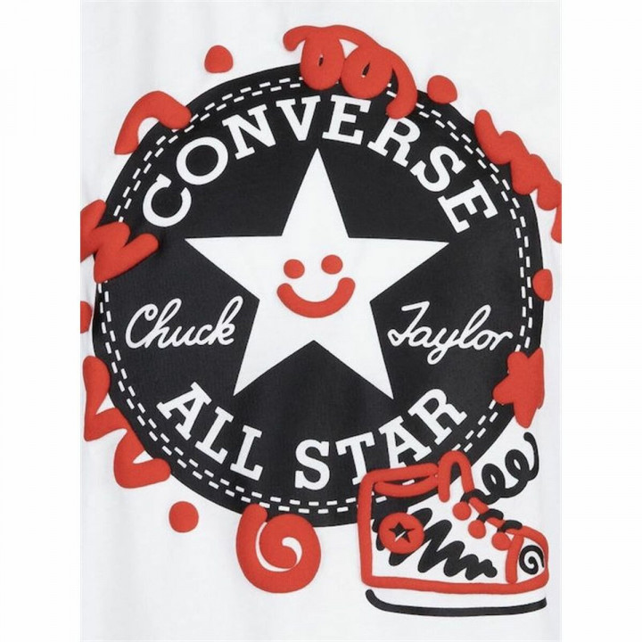 Sportoutfit voor kinderen Converse Squiggle S/Se+Ft Wit Rood 2 Onderdelen