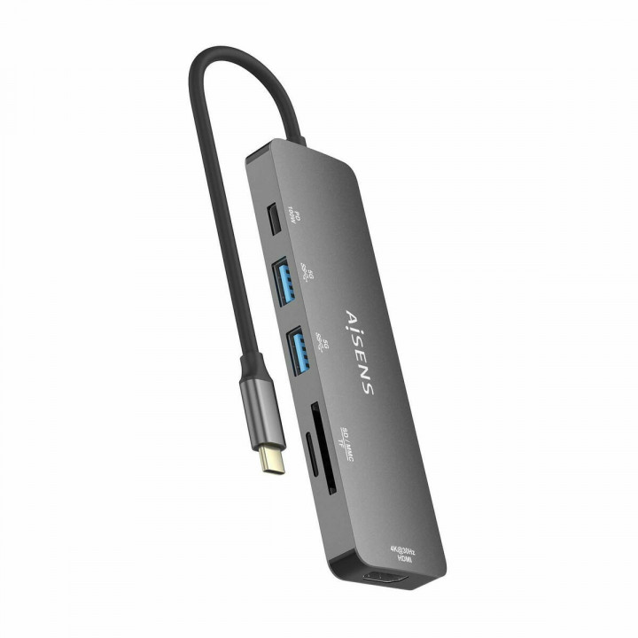 Hub USB Aisens ASUC-6P016-GR Grau Bunt