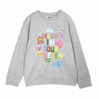 Unisex Sweatshirt without Hood Inside Out Grey