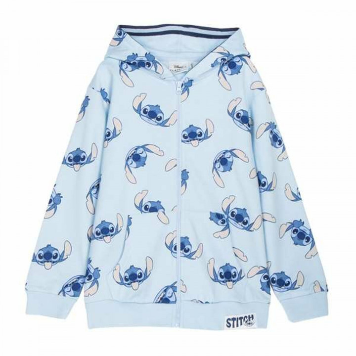 Hooded Sweatshirt for Girls Stitch Light Blue