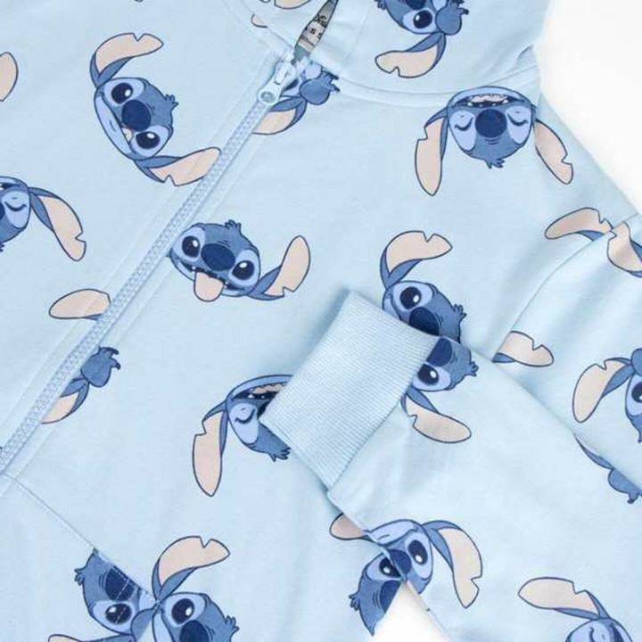 Felpa con Cappuccio da Bambina Stitch Azzurro Chiaro