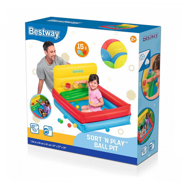 Bestway Opblaasbare Kinderzwembad met Ballen 104x94x61 cm +2 Jaar Tuin 52546