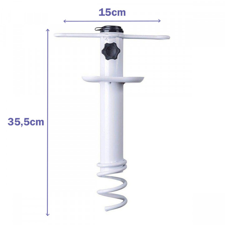 Marbueno Sonnenschirmfuß Edelstahl Weiß 35,5x15x6 cm Strand und Garten 10506