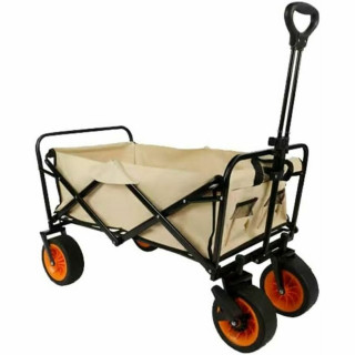 Marbueno Faltbarer Multiuswagen Stahl 200 KG Beige Garten, Strand, Camping 86X50X59 cm