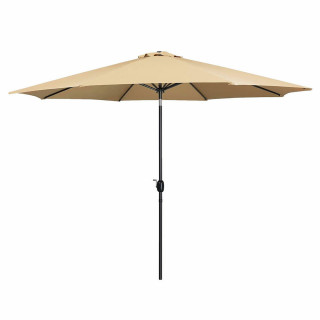 Marbueno Parasol Staal 8 Spaken D270 cm Polyester Bruin Tuin, Zwembad, Terras