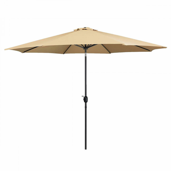 Marbueno Parasol Acier 8 Brins D300 cm Polyester Marron Jardin, Piscine, Terrasse