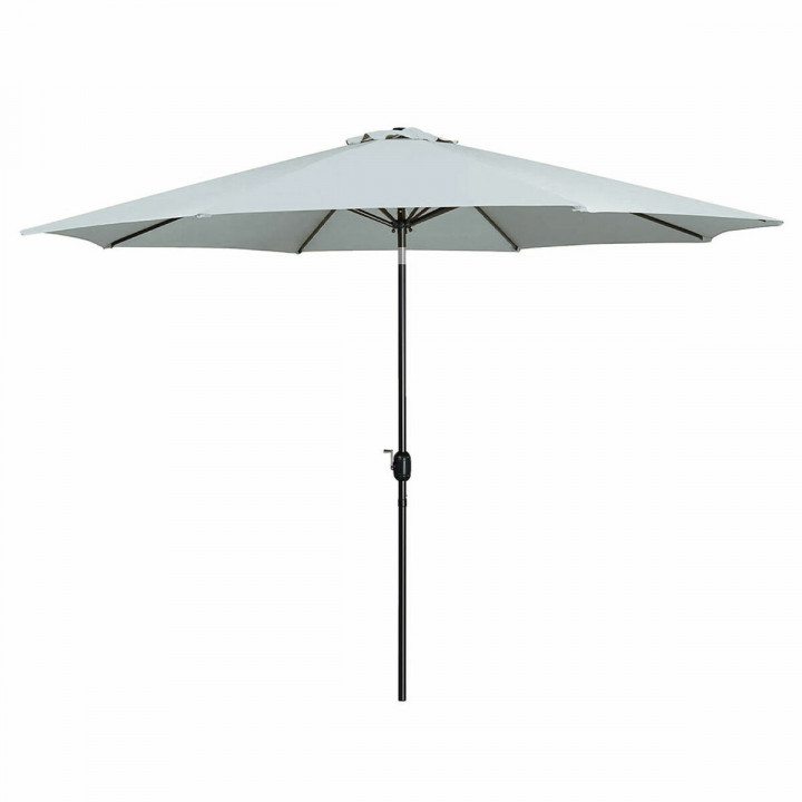 Marbueno Parasol Acero 8 Varillas D270 cm Polyester Blanc Jardin, Piscine, Terrasse