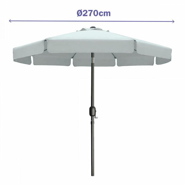 Marbueno Umbrella Steel 8 Ribs D300 cm Polyester White Garden, Pool, Terrace 10489